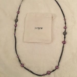 J. Crew Long Black and Purple Necklace